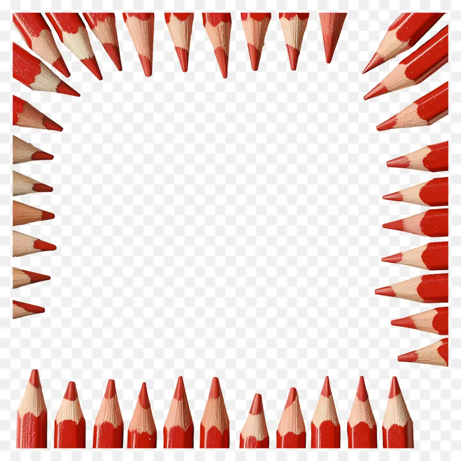 Cadre à Crayons，Crayons Rouges PNG