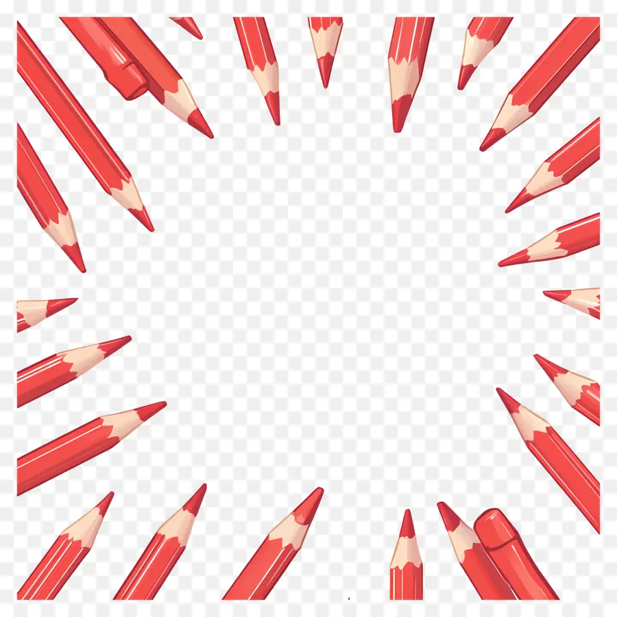 Cadre à Crayons，Crayons Rouges PNG