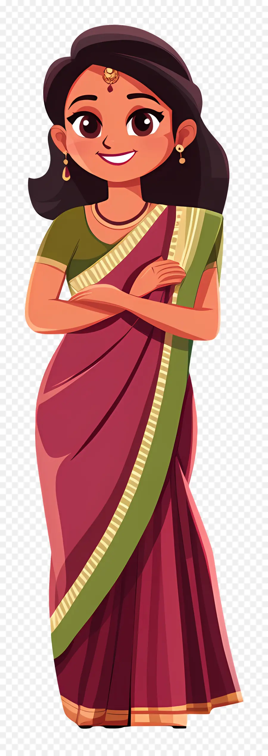 Sari Indien，Femme En Costume Traditionnel PNG