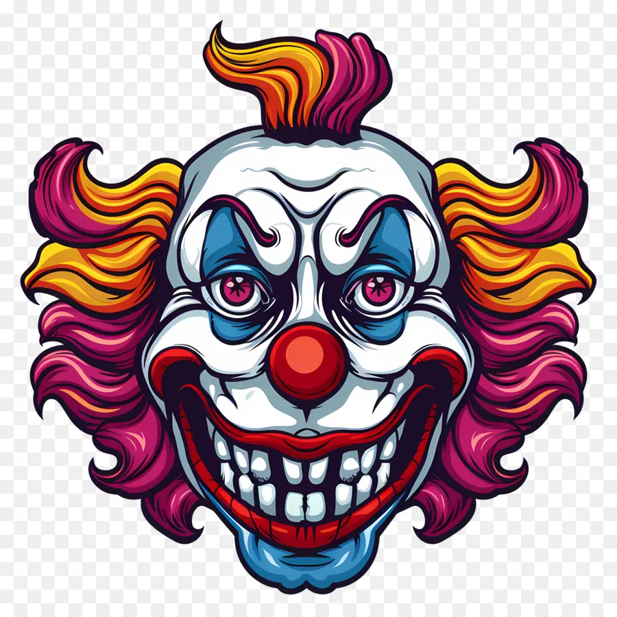 Clown Effrayant，Visage De Clown Effrayant PNG