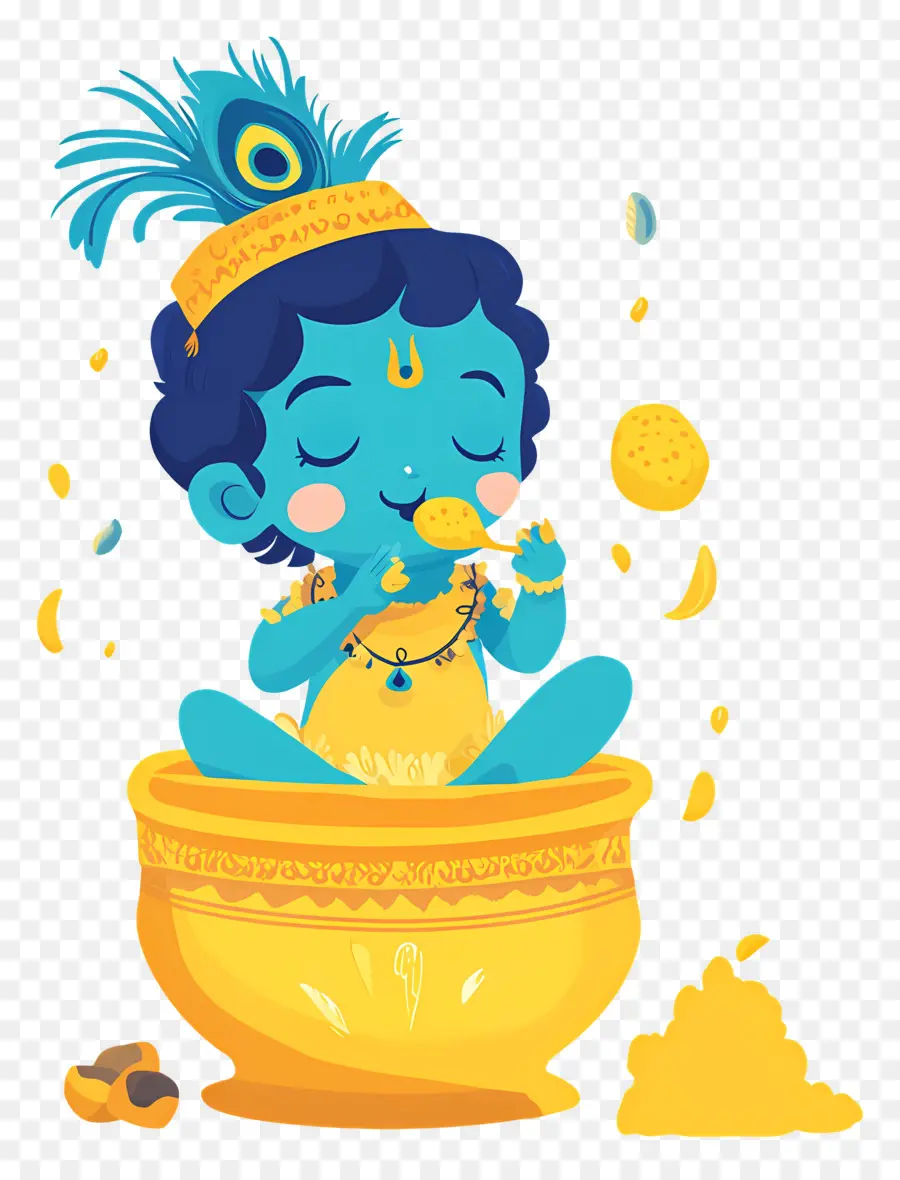 Krishna Janmashtami，Enfant Bleu PNG