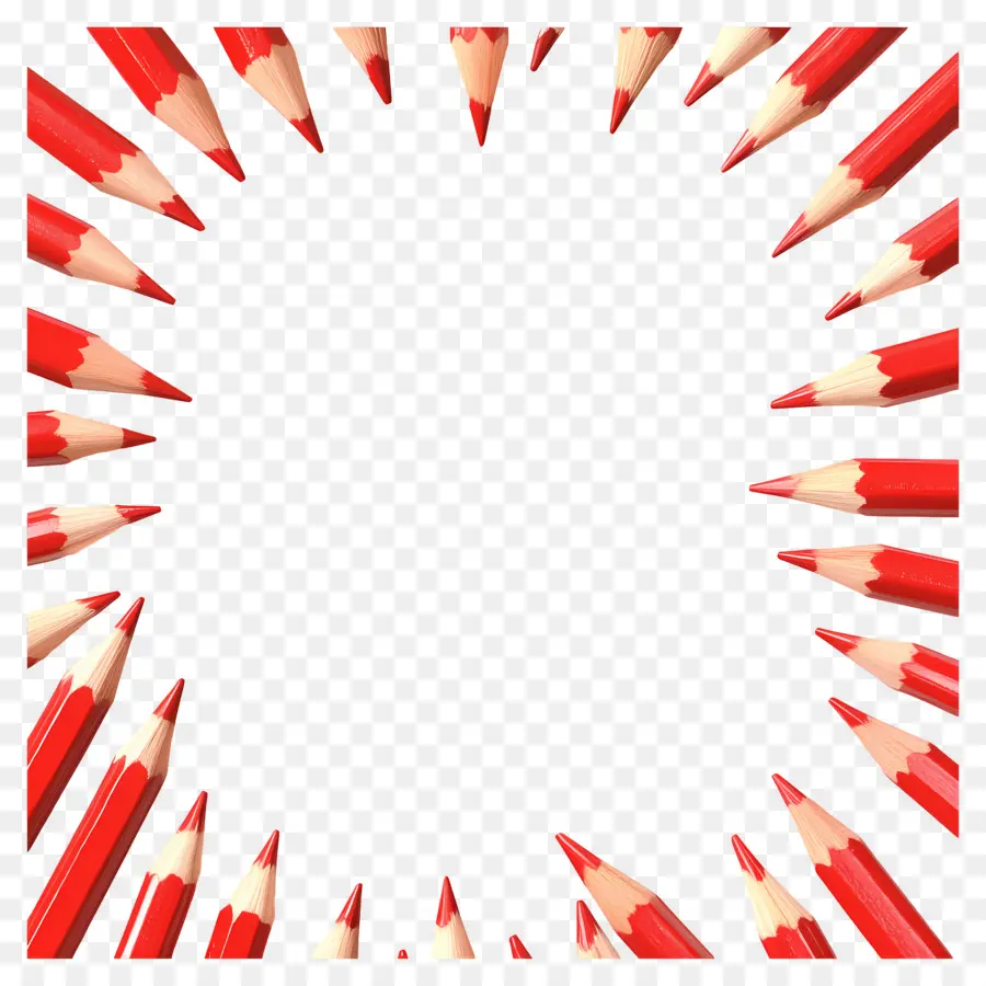 Cadre à Crayons，Crayons Rouges PNG