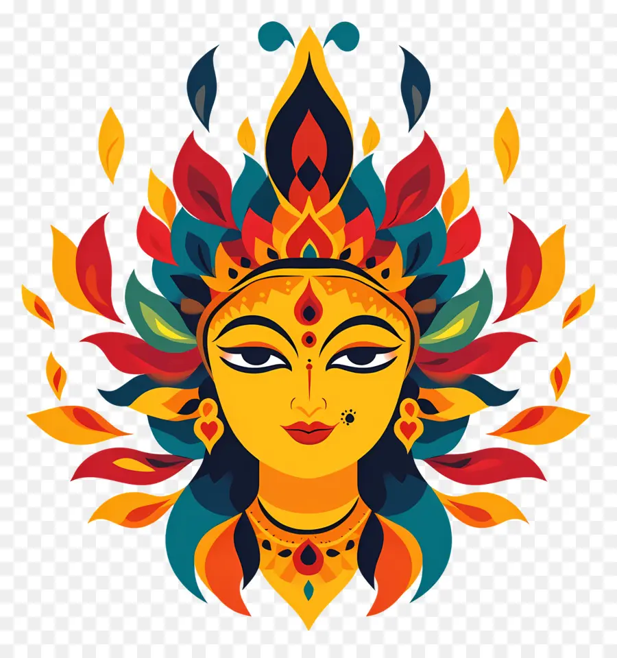 Déesse Indienne，Visage De Déesse PNG