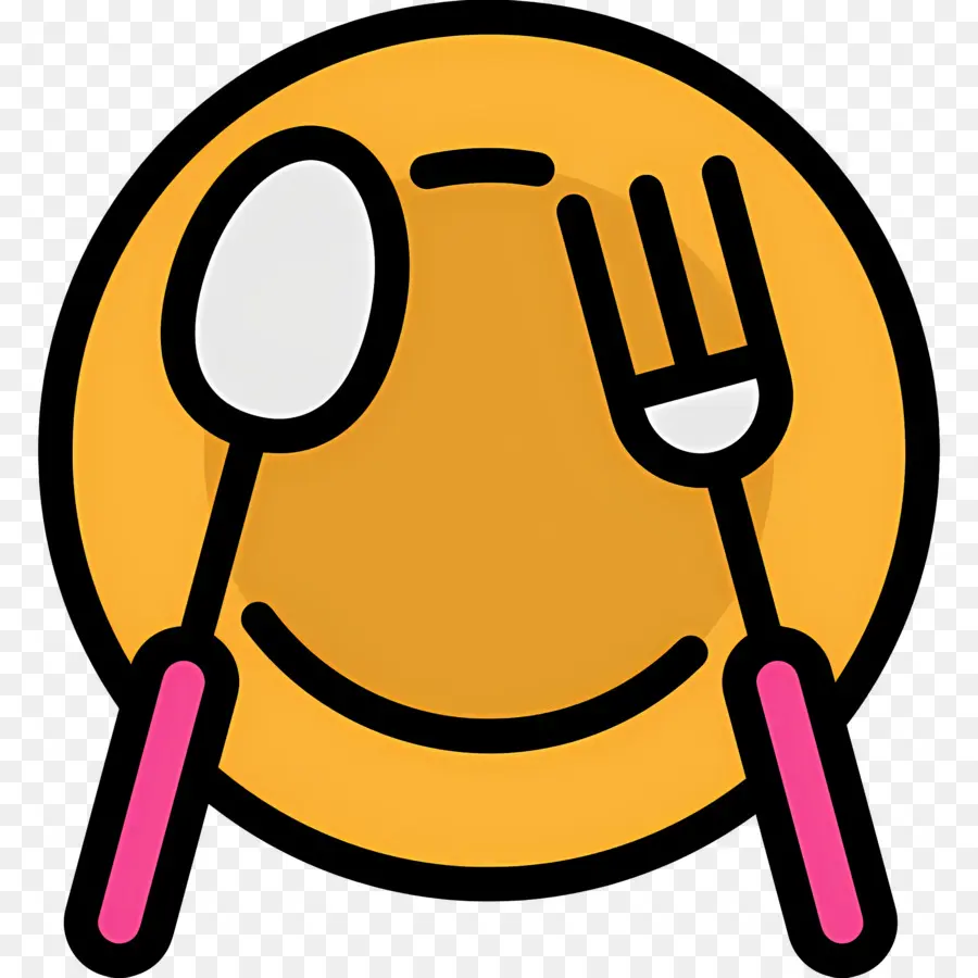 Fourchette Cuillère，Assiette Smiley PNG