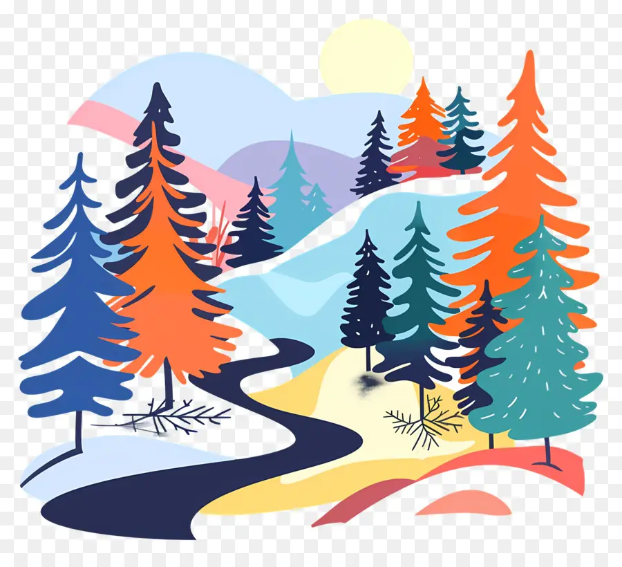 Paysage De Neige，Forêt D'hiver PNG