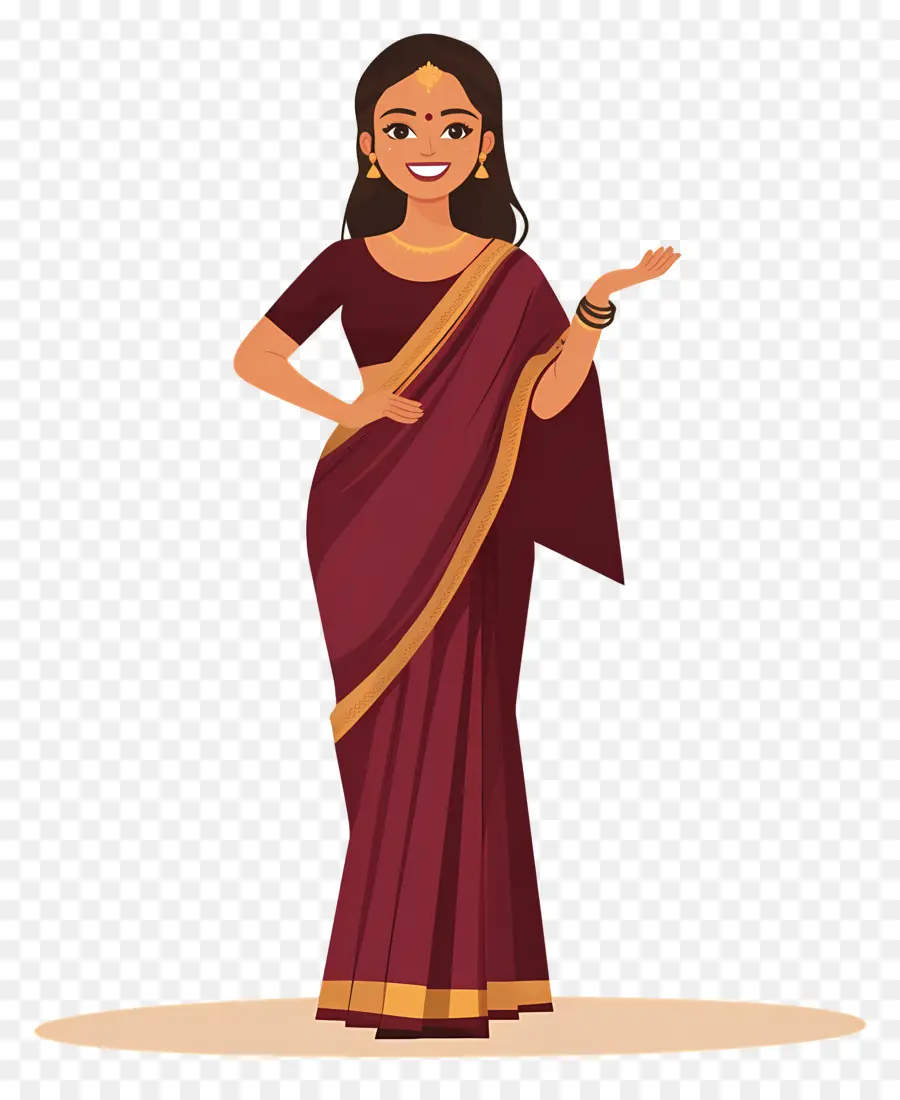 Sari Indien，Femme En Sari PNG