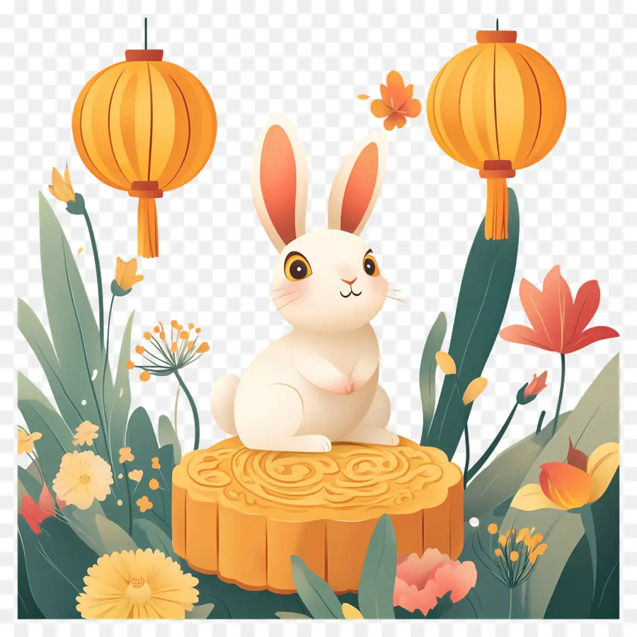 Fête De La Mi Automne，Lapin De Lune PNG