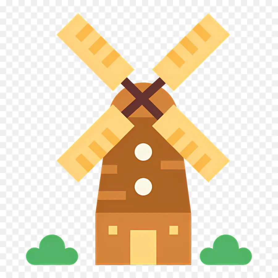 Moulin à Vent，Moulin à Vent Marron PNG