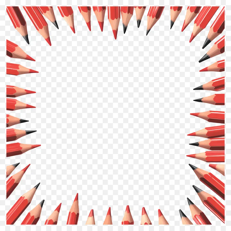 Cadre à Crayons，Crayons Rouges PNG