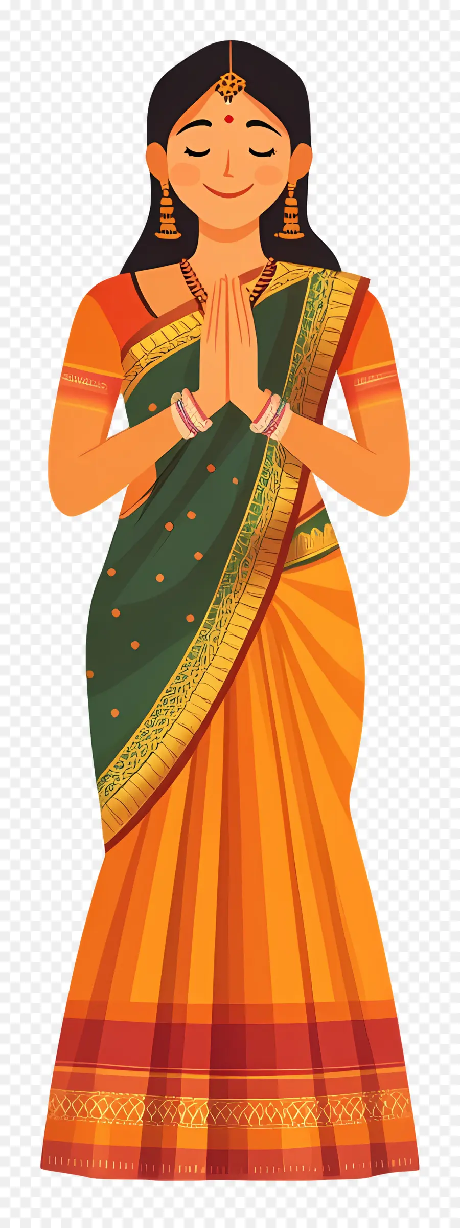 Sari Indien，Femme En Costume Traditionnel PNG