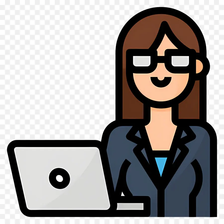 Femme D'affaires，Femme Avec Ordinateur Portable PNG