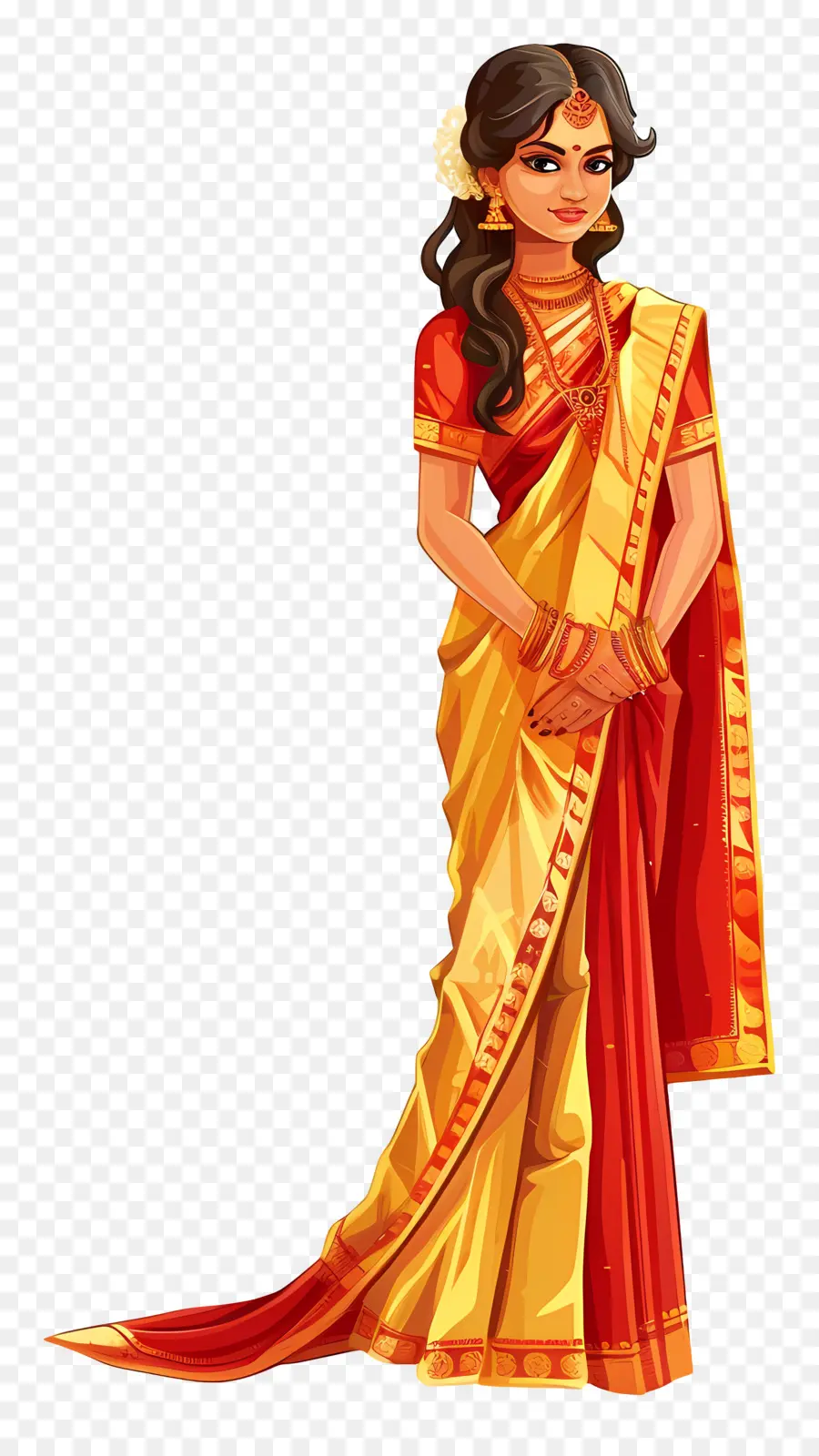 Sari Indien，Femme En Costume Traditionnel PNG