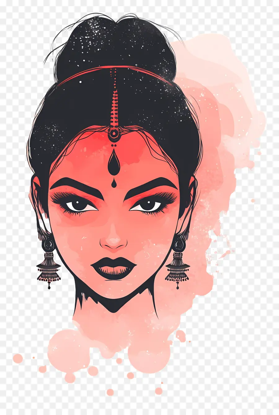 Déesse Indienne，Visage De Femme PNG