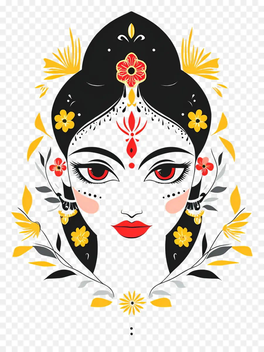 Déesse Indienne，Visage Décoratif PNG