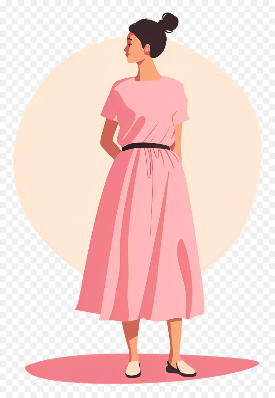 Femme En Rose，Femme En Robe Rose PNG