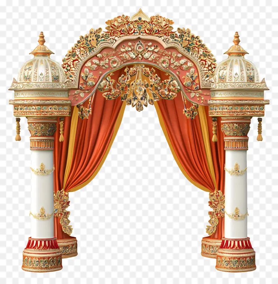 Cadre De Mariage Indien，Arche Décorative PNG