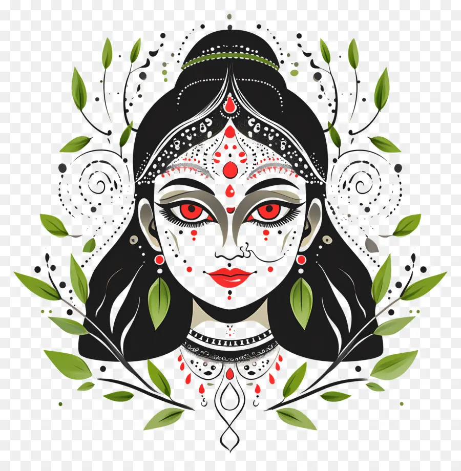 Déesse Indienne，Visage Décoratif PNG