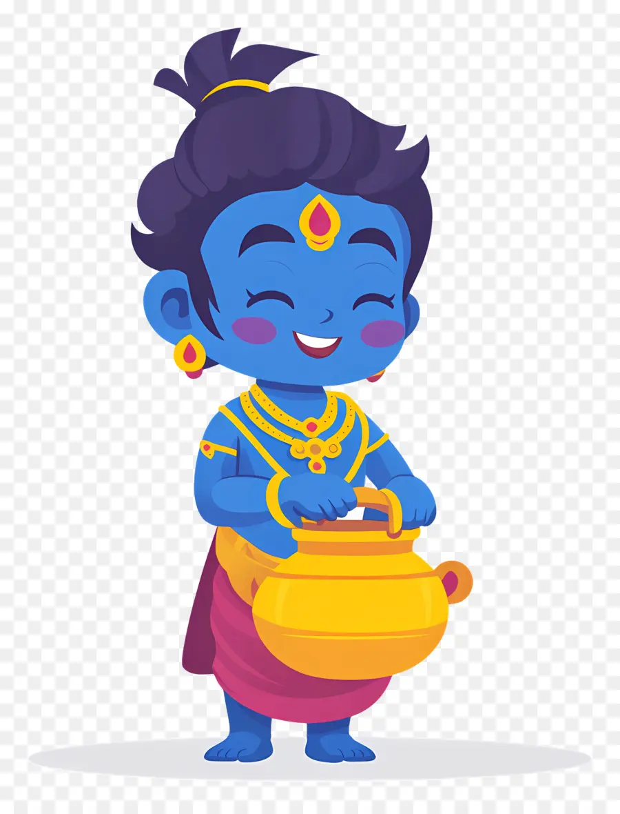 Krishna Janmashtami，Enfant Divinité Bleue PNG