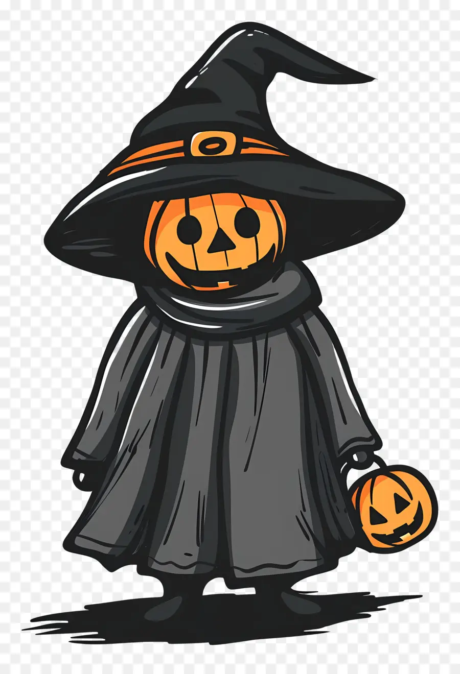 Déguisement D'halloween，Sorcière Citrouille PNG