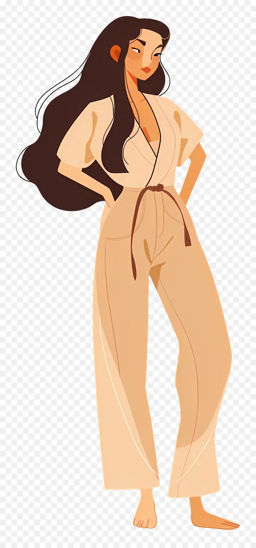 Femme En Beige，Femme En Tenue Beige PNG