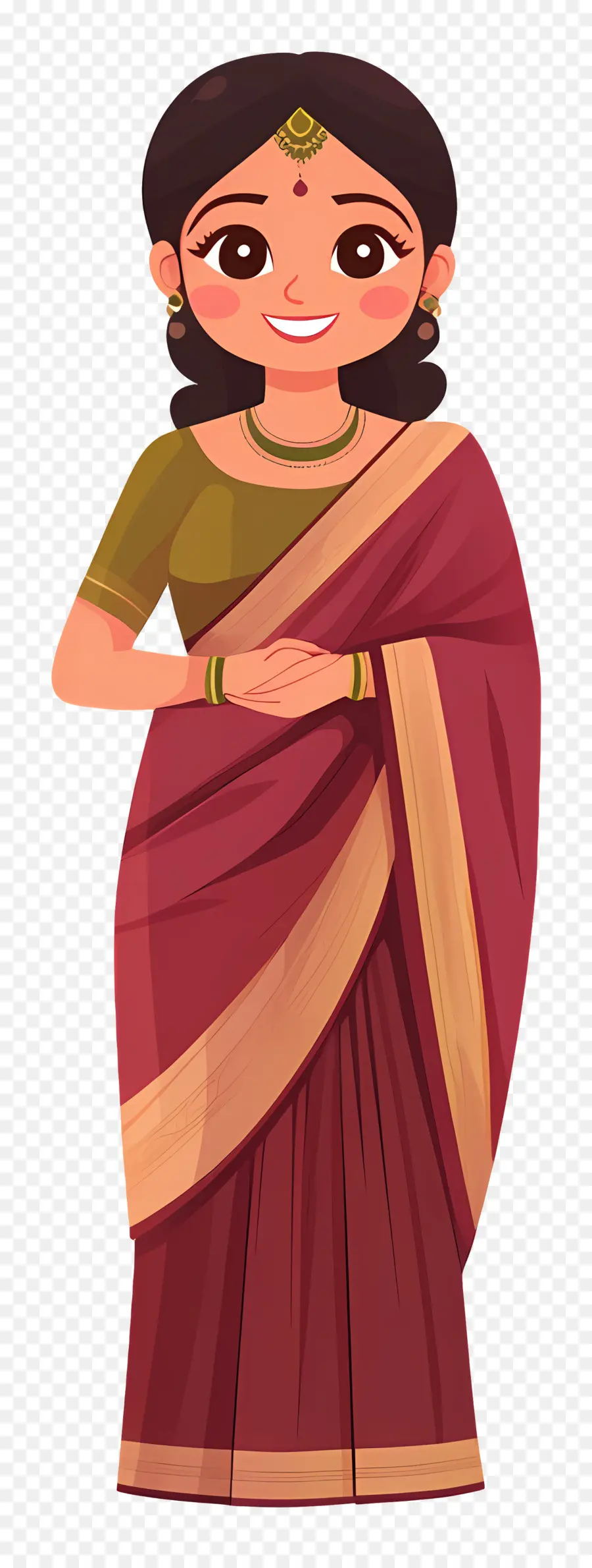 Sari Indien，Femme En Costume Traditionnel PNG