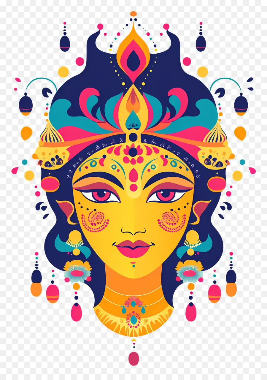 Déesse Indienne，Masque Décoratif PNG