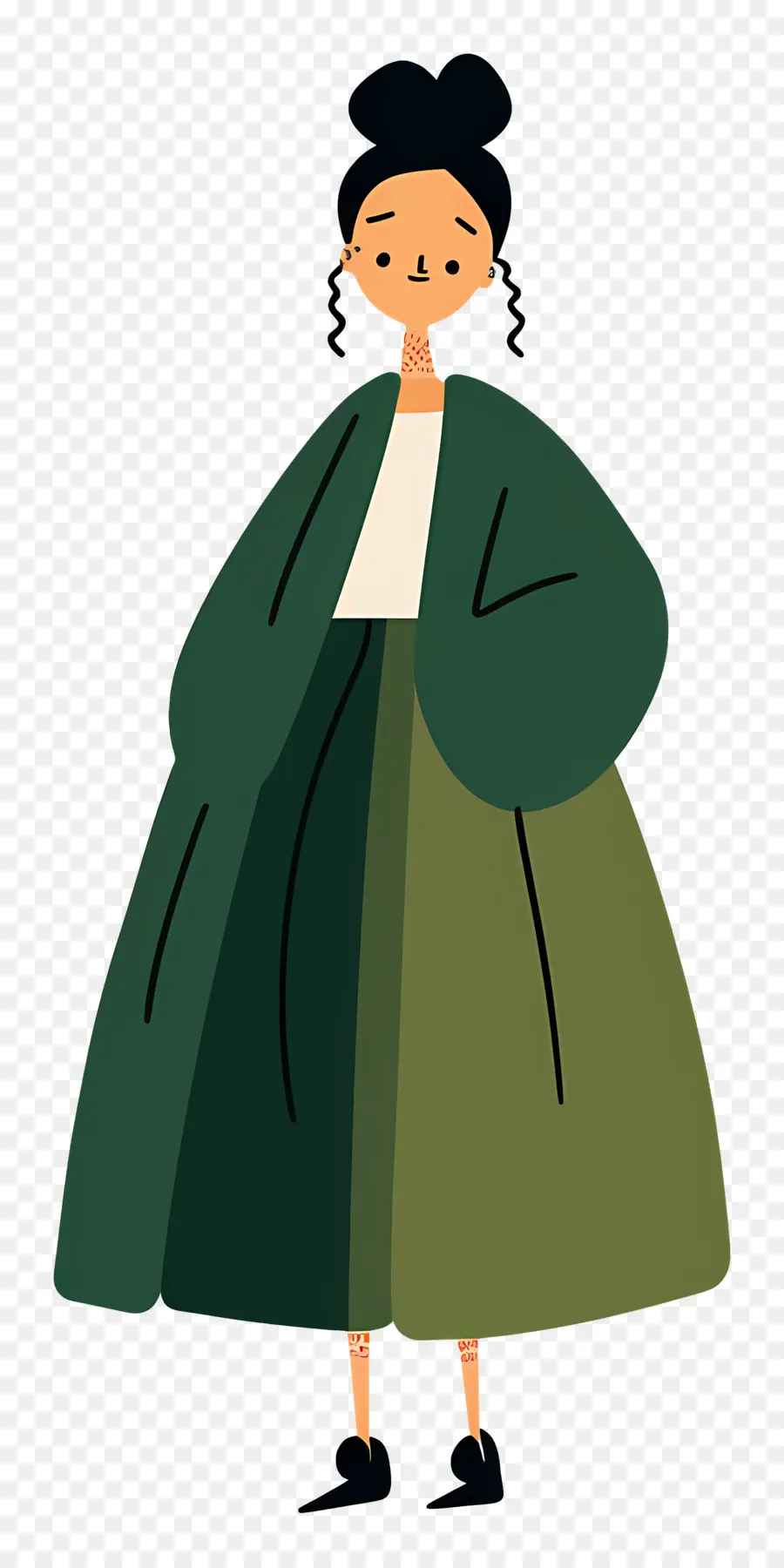 Femme En Vert，Femme Au Manteau Vert PNG