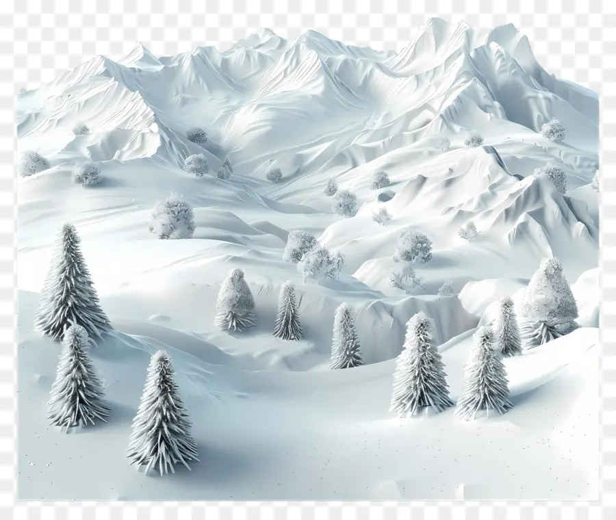 Paysage De Neige，Paysage Enneigé PNG