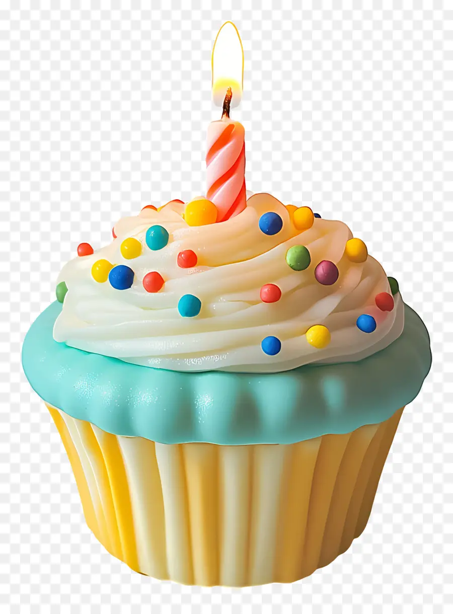 Gâteau D'anniversaire，Cupcake Avec Des Ballons PNG