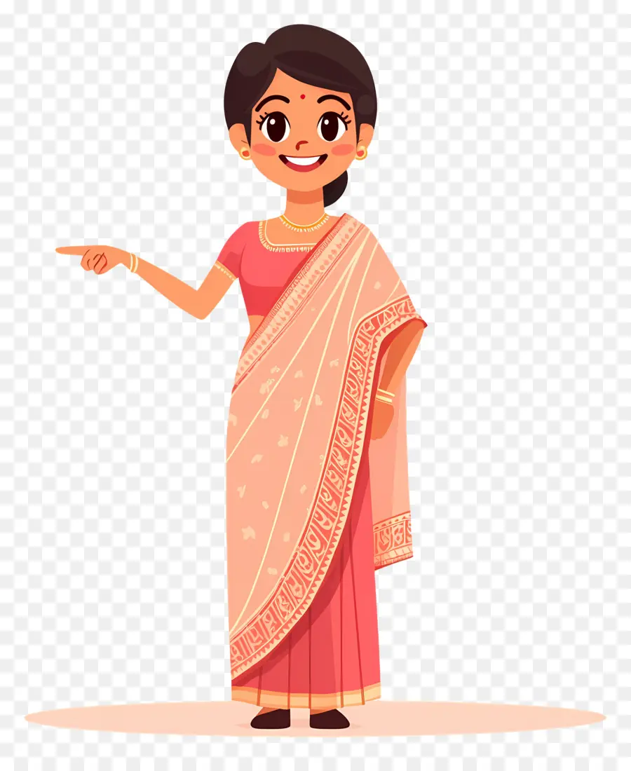 Sari Indien，Femme En Costume Traditionnel PNG