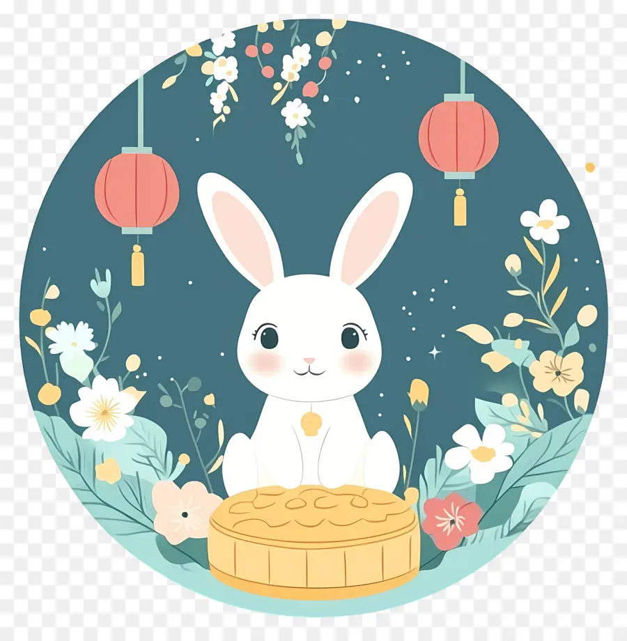 Fête De La Mi Automne，Lapin Blanc PNG