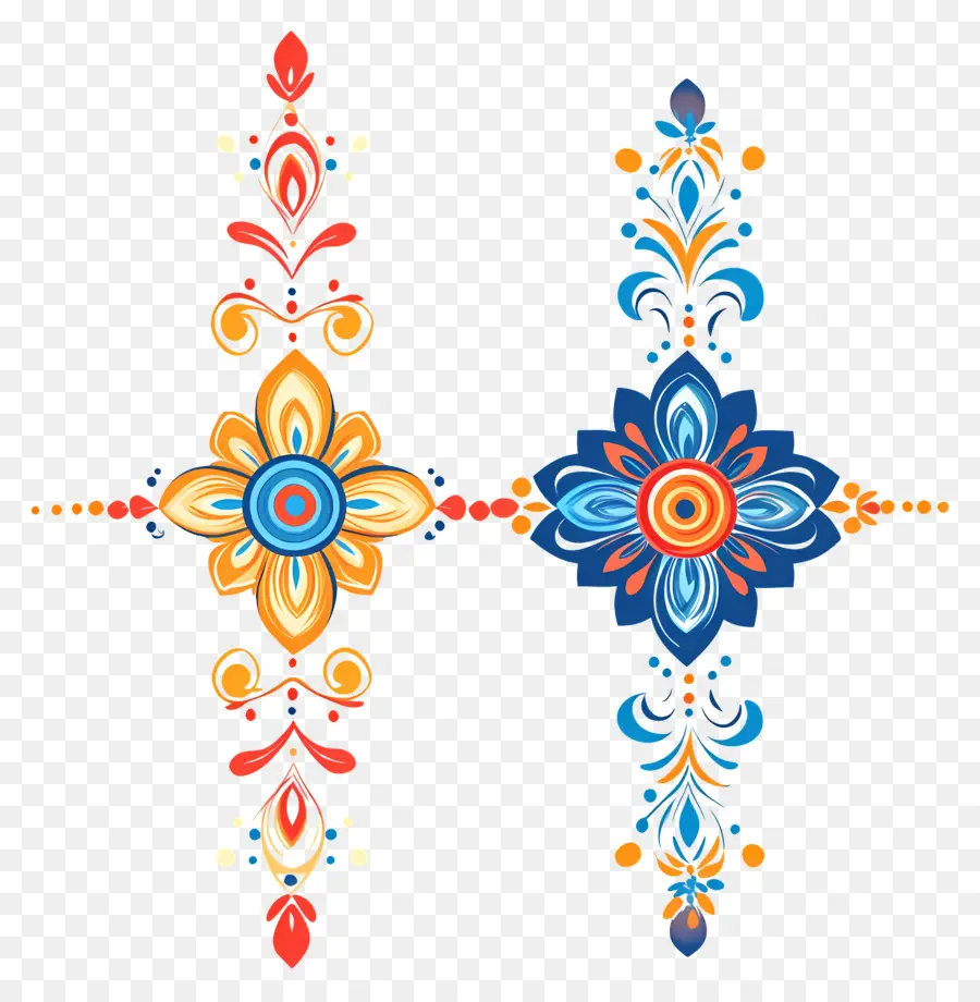 Joyeux Raksha Bandhan，Conception Florale PNG