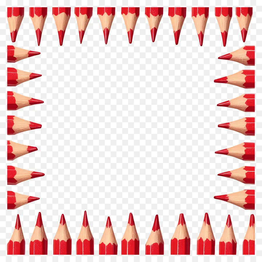 Cadre à Crayons，Crayons Rouges PNG