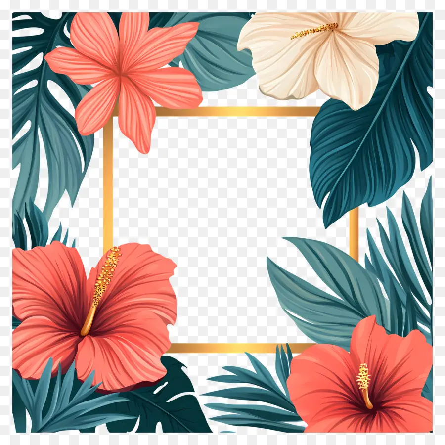 Cadre Floral Tropical，Cadre Floral PNG