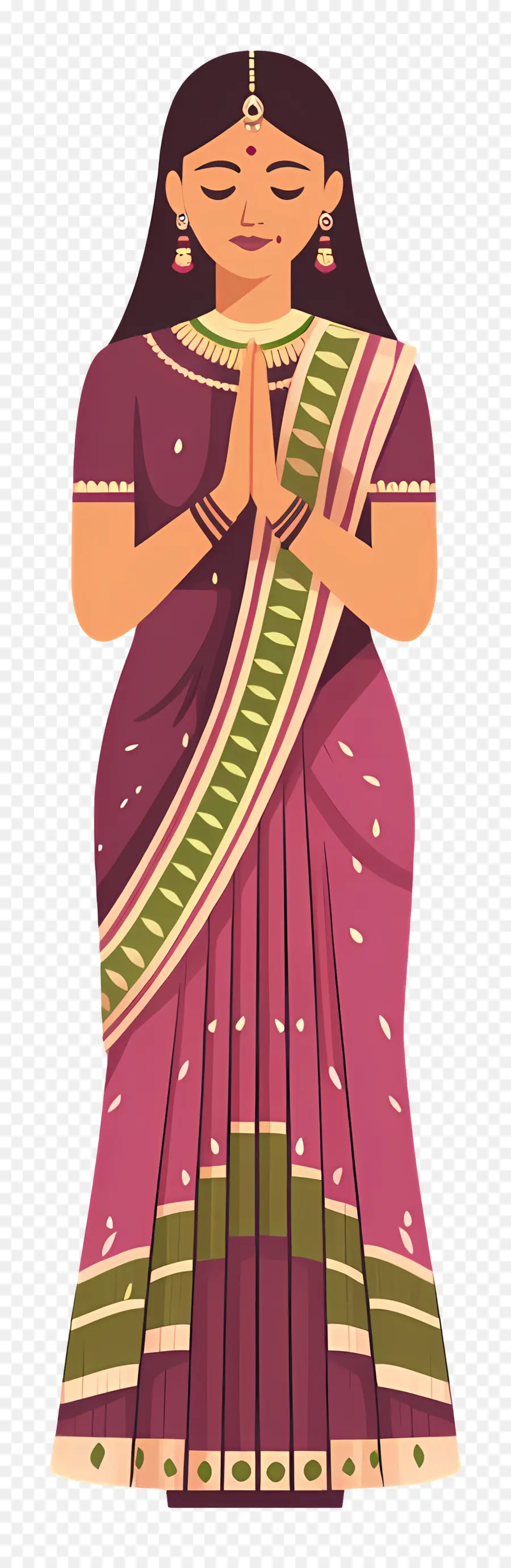 Sari Indien，Femme En Costume Traditionnel PNG