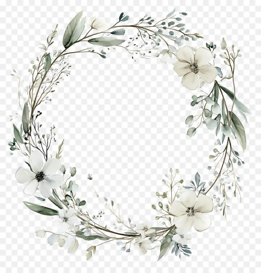 Cadre De Mariage Ovale，Couronne Florale PNG