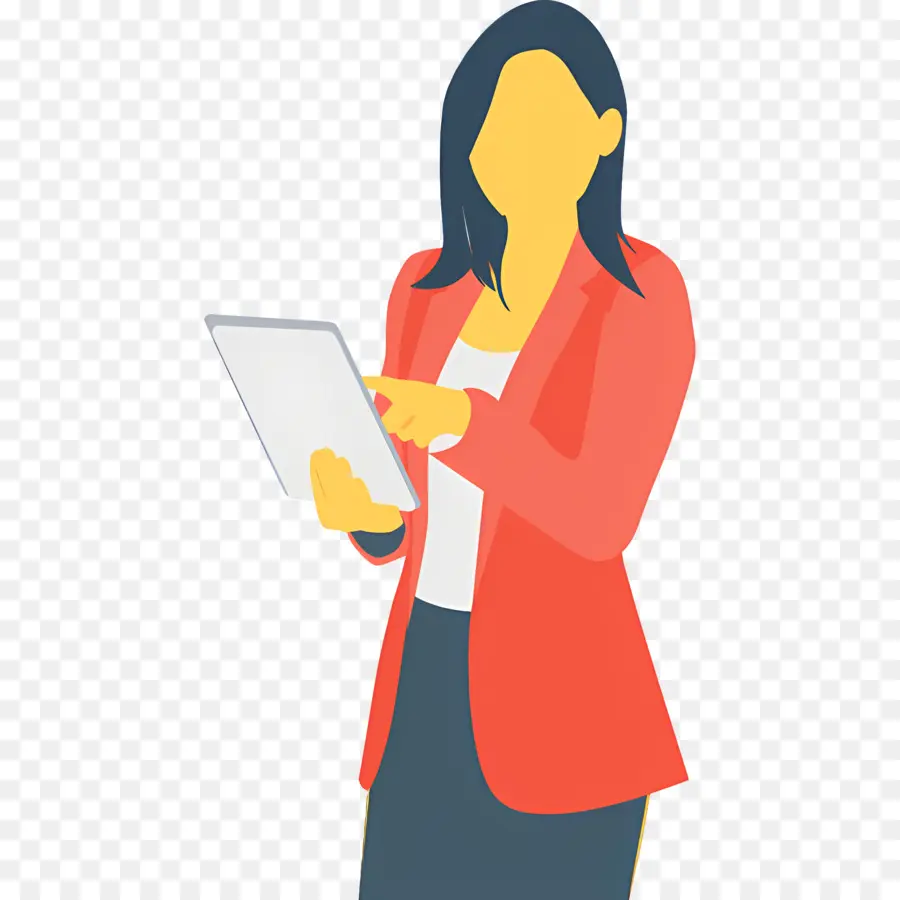 Femme D'affaires，Femme Avec Tablette PNG