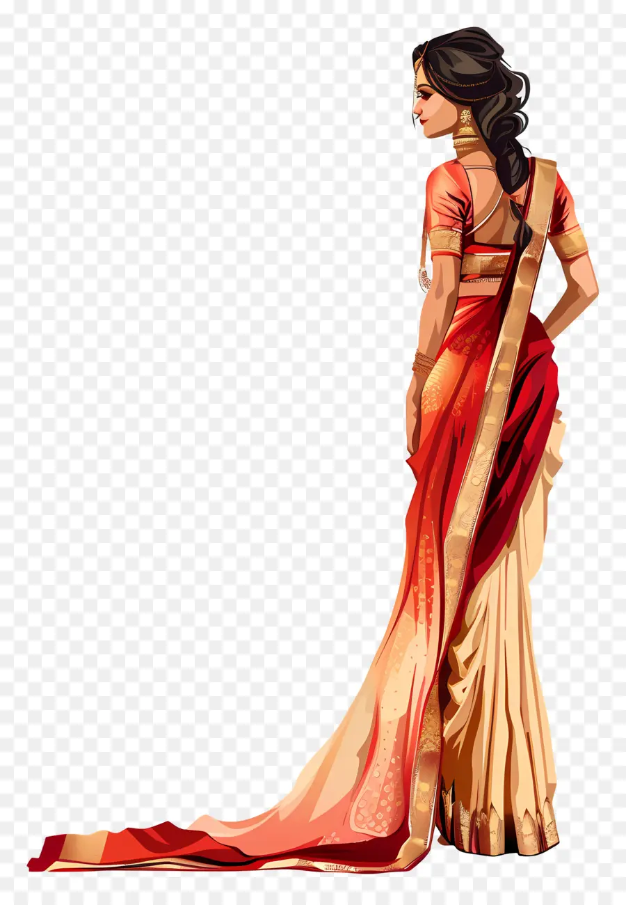 Sari Indien，Femme En Sari PNG