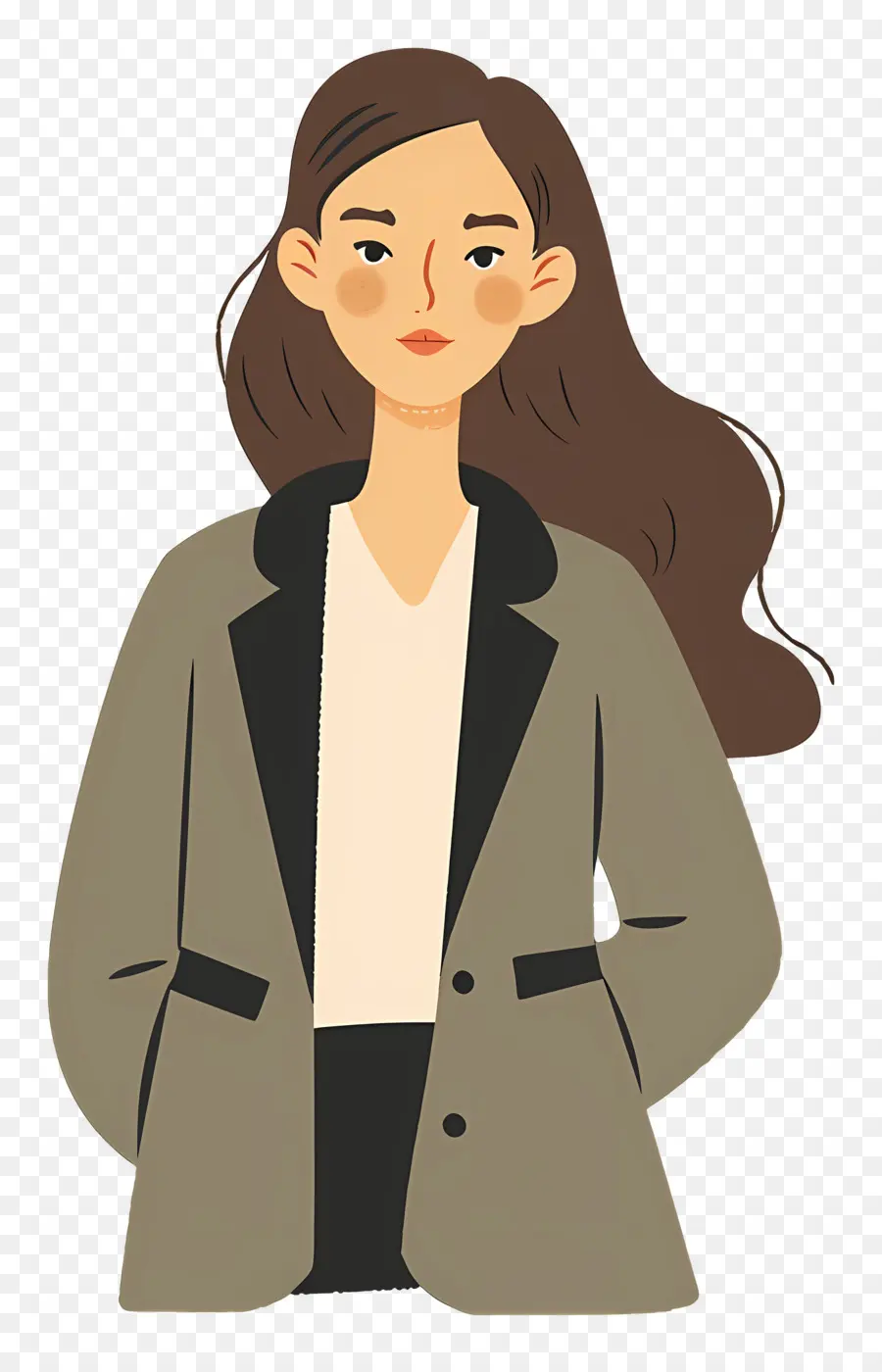 Femme En Blazer，Femme En Blazer Orange PNG