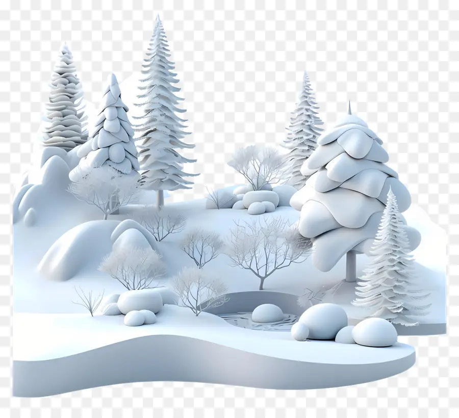 Paysage De Neige，Paysage Enneigé PNG