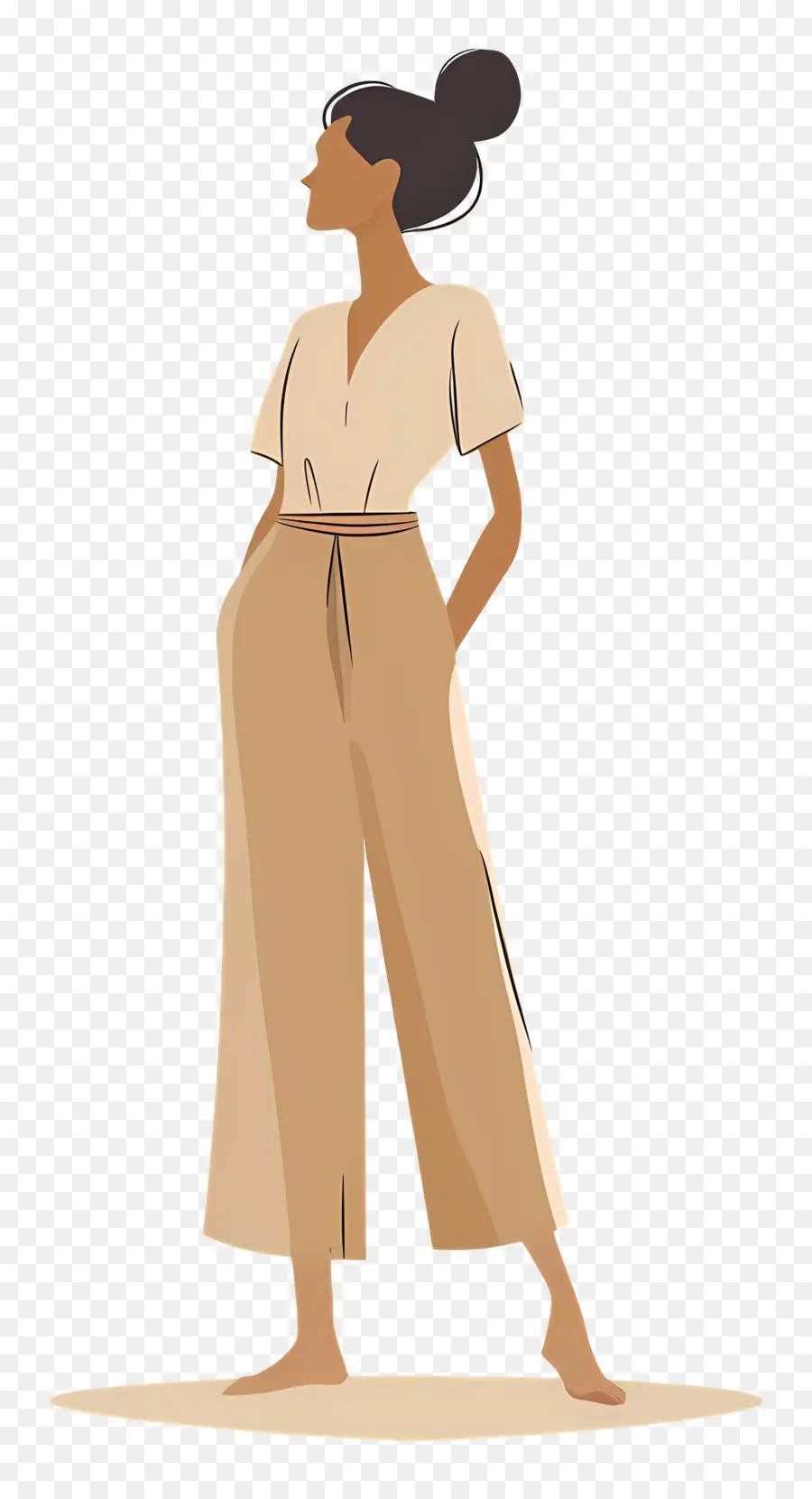 Femme En Beige，Femme En Tenue Beige PNG