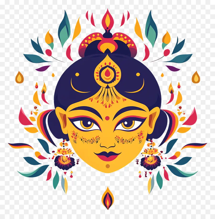 Déesse Indienne，Visage Décoratif PNG