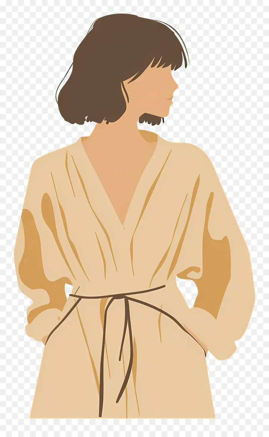 Femme En Beige，Femme En Robe PNG