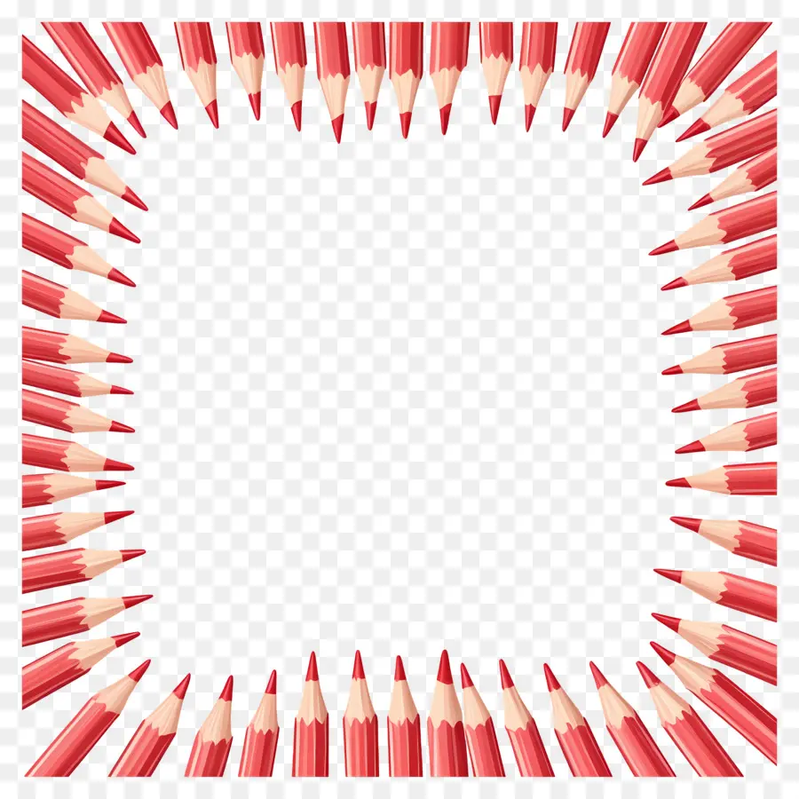 Cadre De Crayons，Crayons Rouges PNG