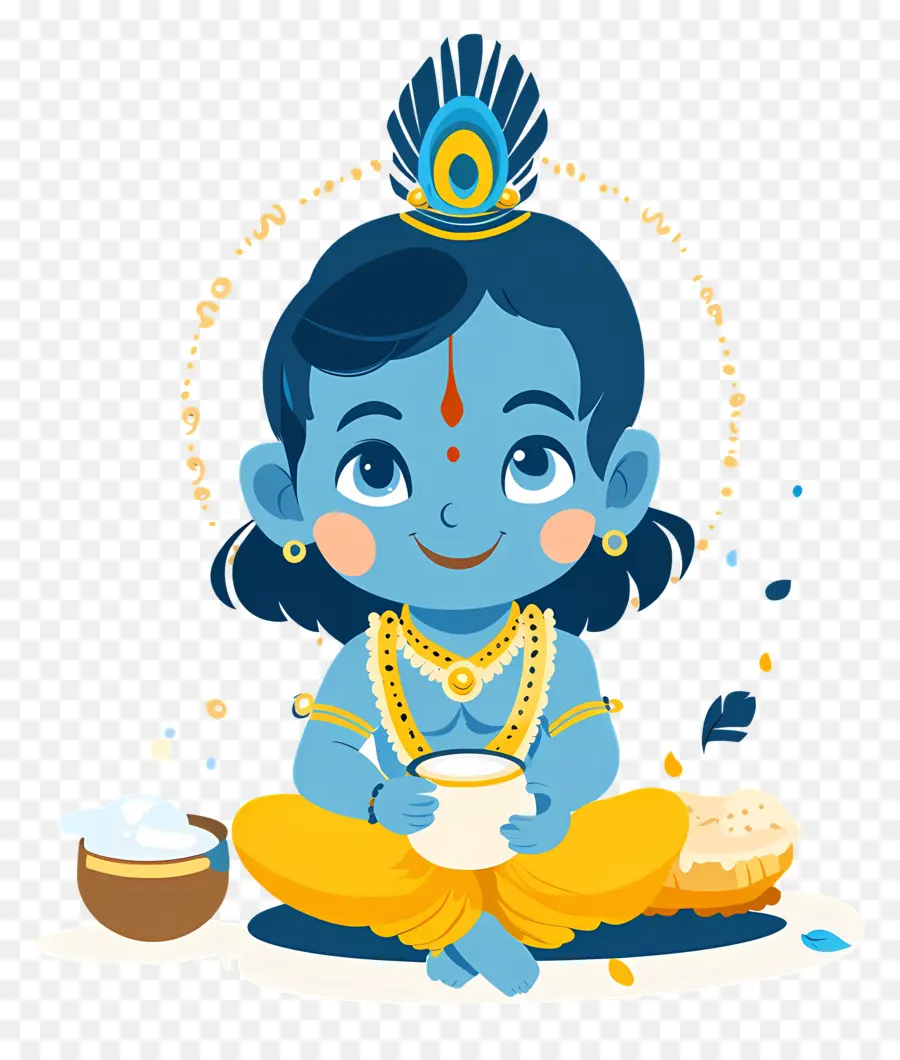 Krishna Janmashtami，Enfant Bleu PNG