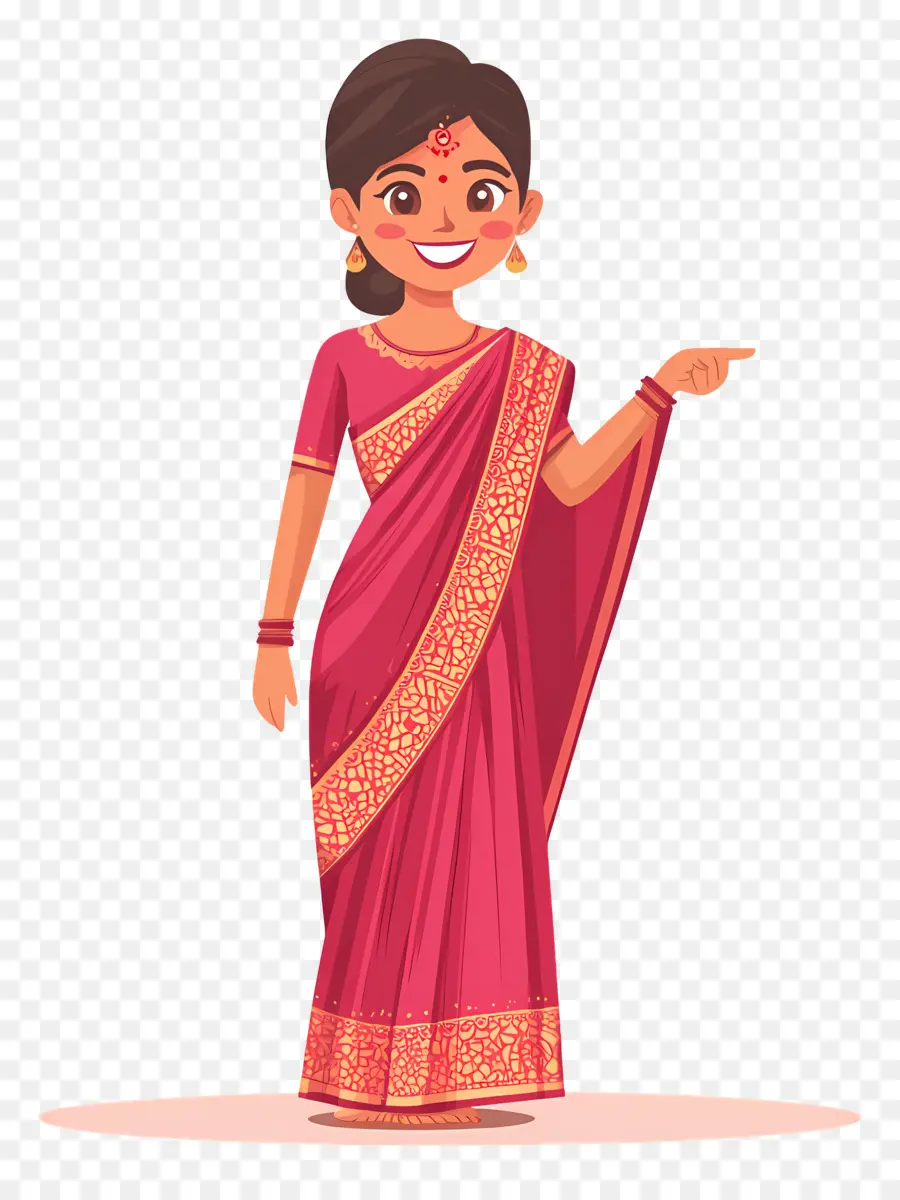 Sari Indien，Femme En Sari PNG