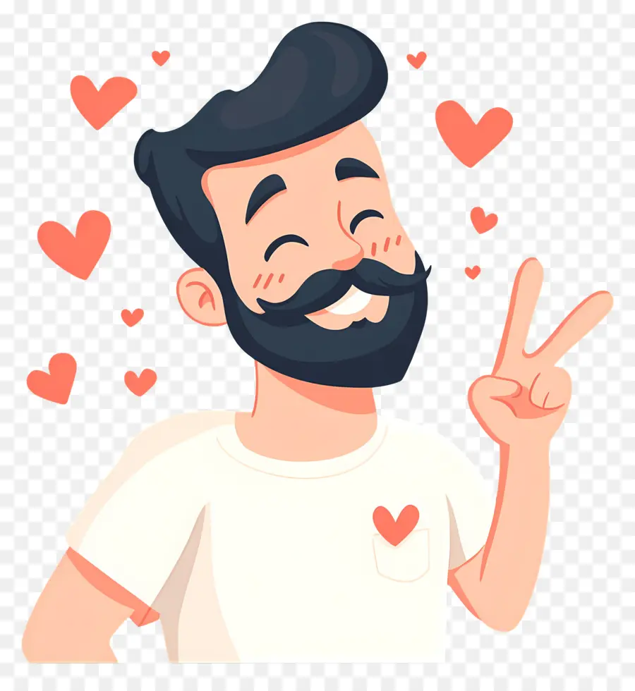 Moustache，Homme Heureux PNG