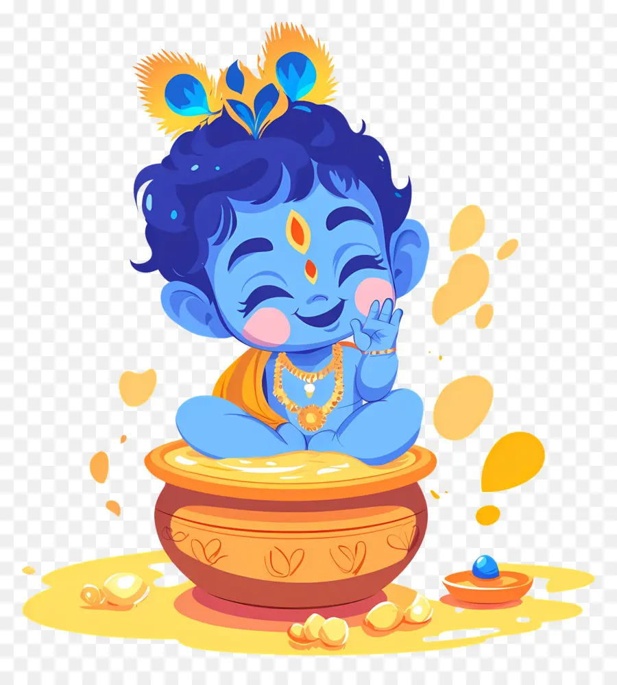 Krishna Janmashtami，Bébé Bleu PNG