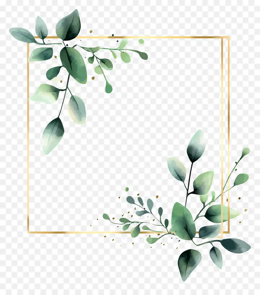 Cadre Simple，Feuilles PNG