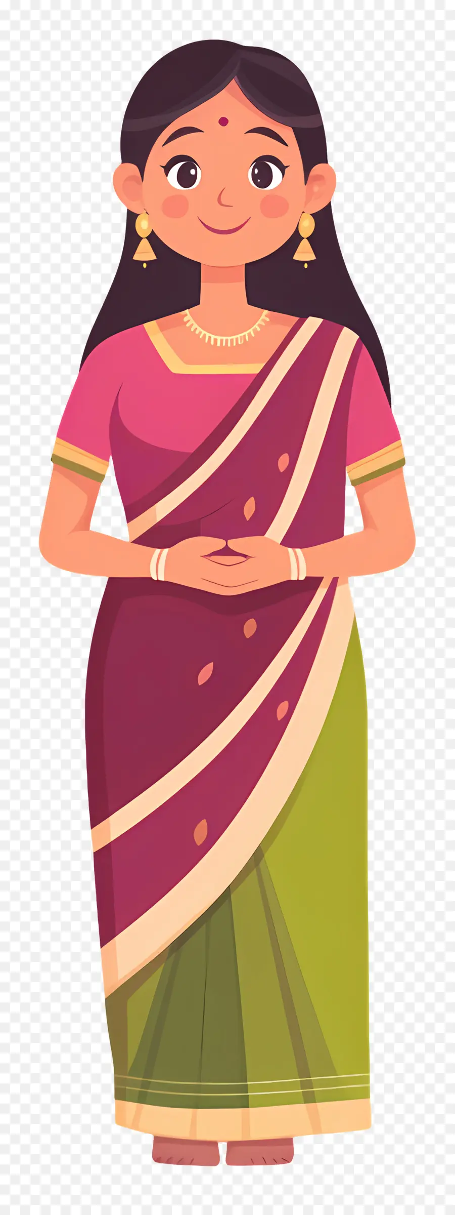 Sari Indien，Femme En Costume Traditionnel PNG